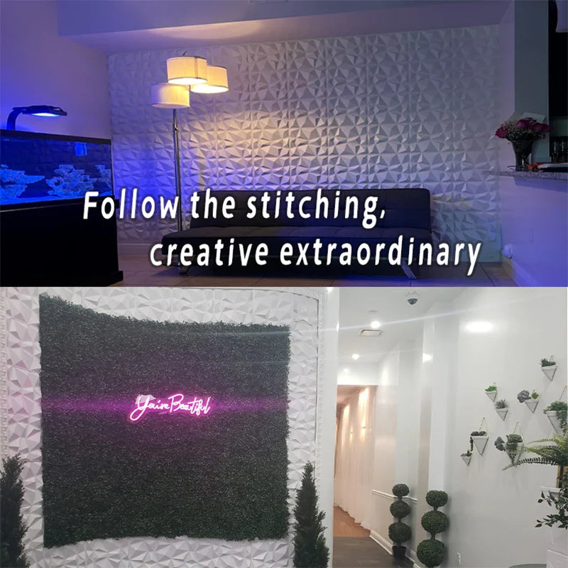 20PCS 3D Wall Panels 30x30cm Indoor Wall Decoration for Living Room Bedroom Hotel Office  Mural Tile-Panel-Mold 3D Wall Sticker