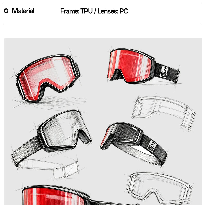 Kapvoe Men Outdoor Photochromic Snow Goggles Ski Goggles Winter Snowmobile Snowboard Anti-Fog Mask Women UV400 Sports Glasses