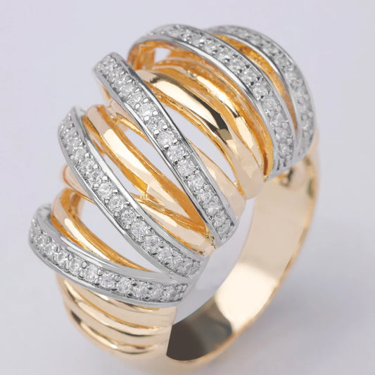 JEWEL Fashion Romantic and Shiny High Quality Crisscross Design AAA+ Cubic Zirconia For Women Finger Ring Wedding Party Gift