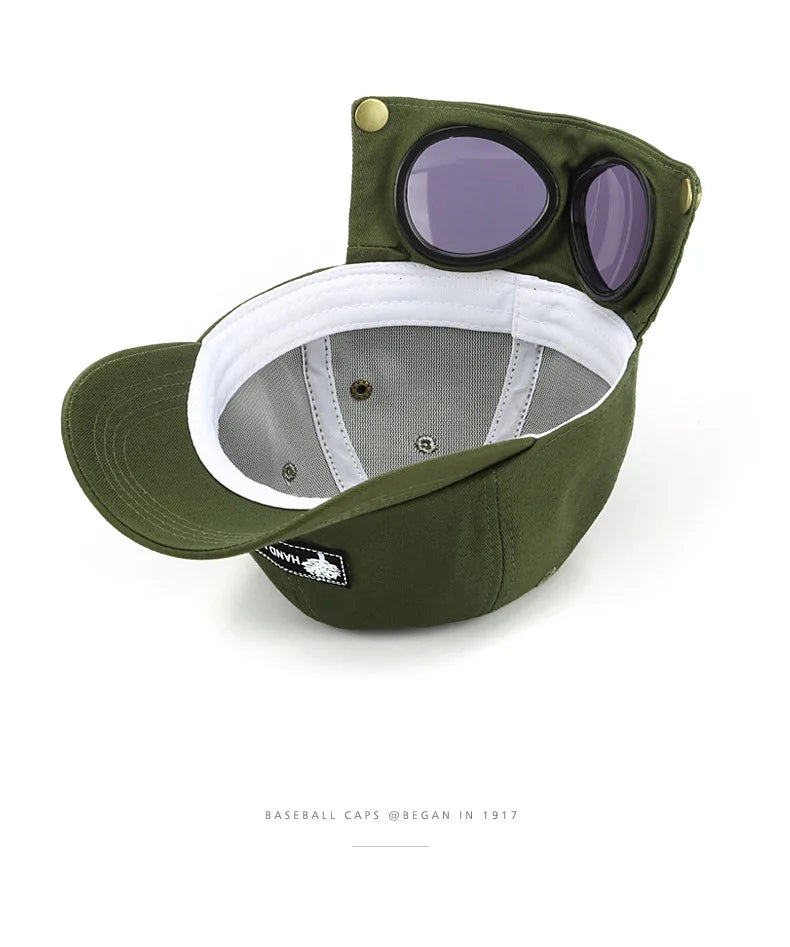 New Aviator Hat Summer Personality Glasses Baseball Cap Female Unisex Sunglasses Male Cap Baseballcap Boys Cap