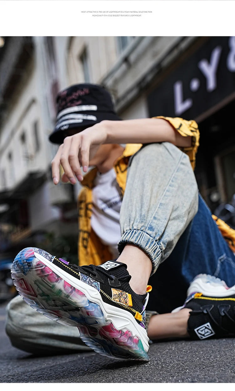 Men's Casual Sneakers Breathable Luxury Trainer Race Shoes Fashion Loafers Running Shoes for Male Comfortable Tenis