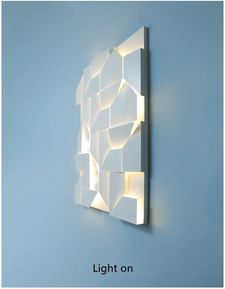 Modern Indoor Wall Lamp Geometric Design LED Sconce Background Light for Living Room Bedroom Hallway Home Decoration Lighting