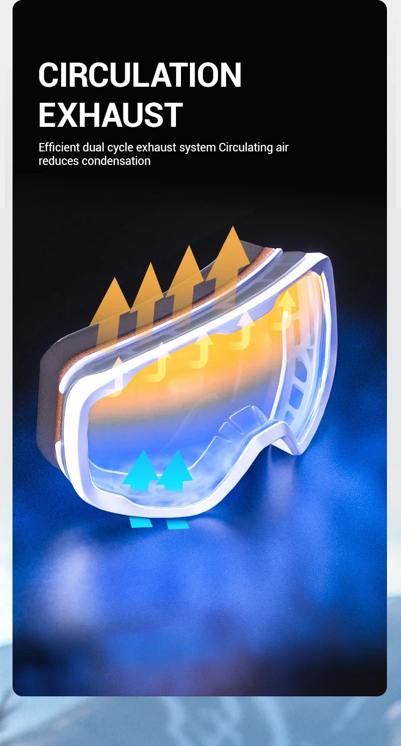 KAPVOE Kids Ski Goggles Double UV400 Kids Skiing Mask Glasses 4-15 years old Professional Anti-fog Child Snowboard Goggles