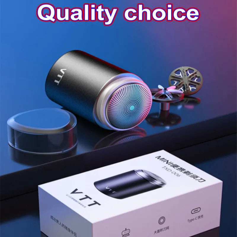 Ultra-Thin Portable Electric Mini Men’s Shaver USB Rechargeable Waterproof Beard Razor Trimmer for Car Use with Long Battery