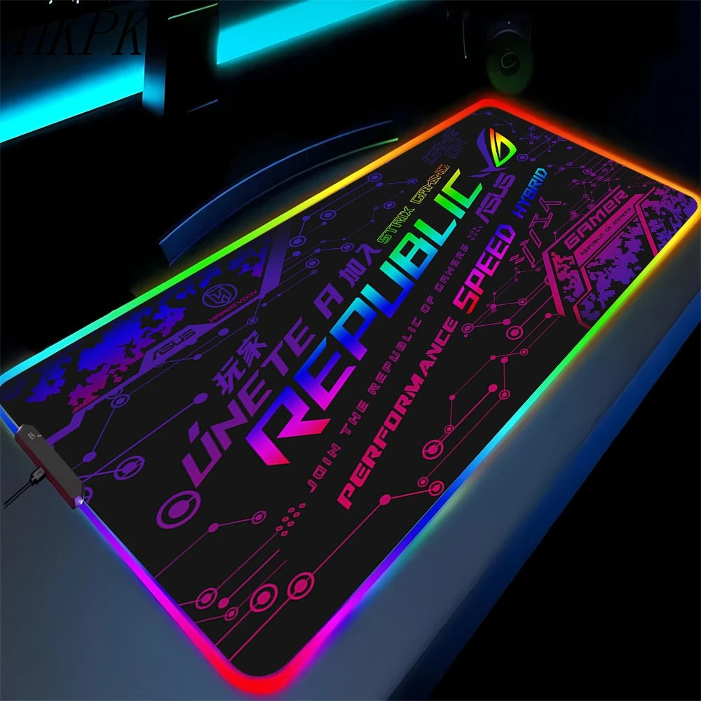 Black Mouse Pad Asus Rgb Gaming Mause Mat Anime Mats Gamer Rug Pc Xxl Cute Pads Large Game Keyboard Carpet Backlight Mousepad