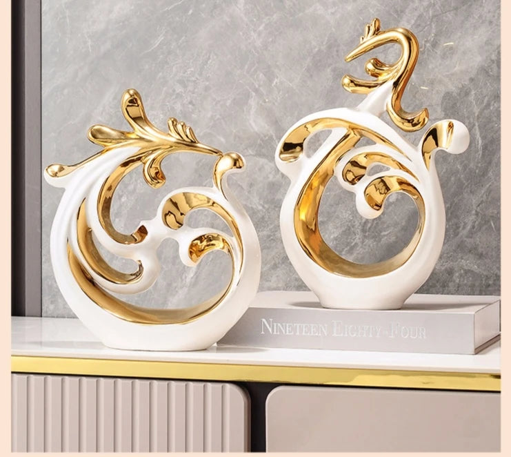 Simple Abstract Phoenix Ceramic Sculpture Home Livingroom Desktop Statue Ornaments Cabinet Table Figurines Decoration Crafts