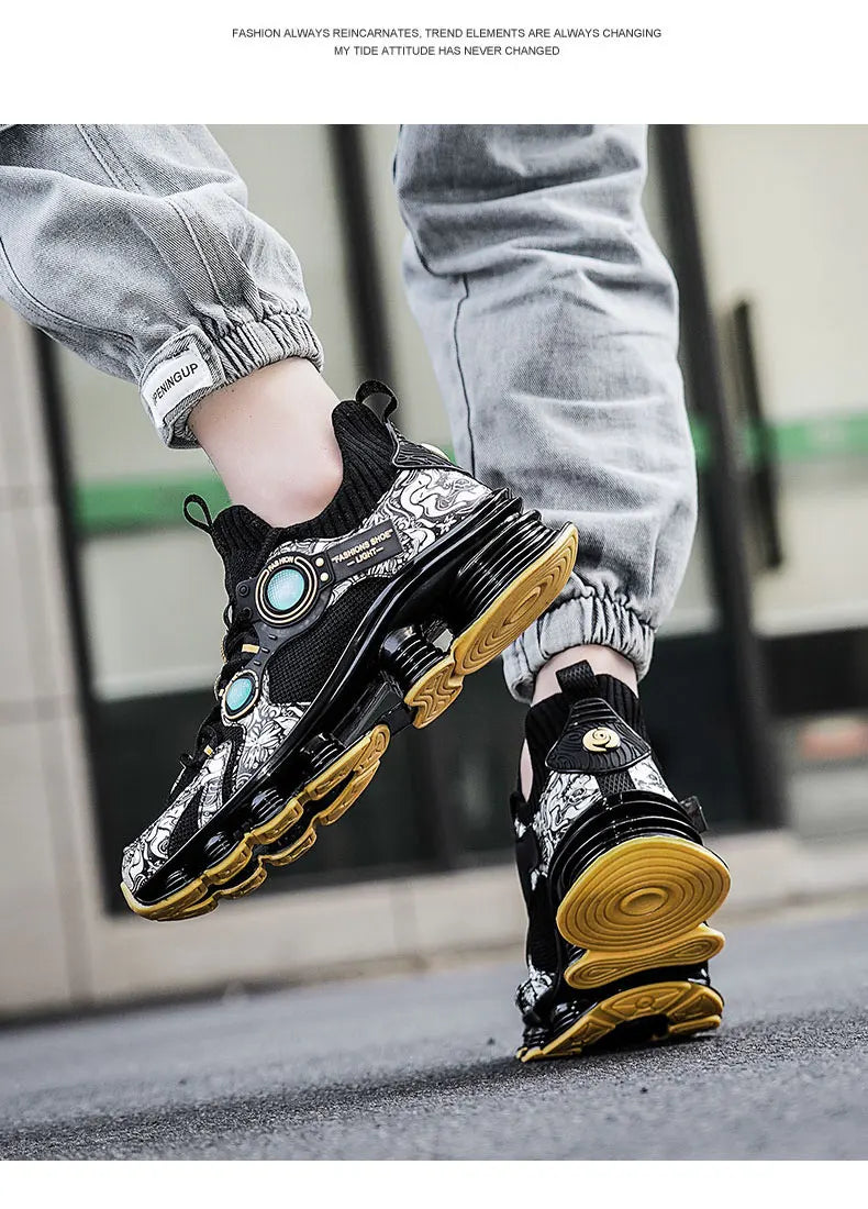 YRZL Men Sneakers Tenis Luxury Designer Shoes Mens High Quality Platform Sneakers Fashion Blade Loafers Running Shoes for Men