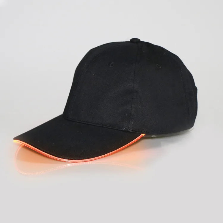 Fiber Optic Cap LED Hat with 7 Colors Luminous Glowing EDC Baseball Hats USB Charging Light Up Caps Performance Led Cap