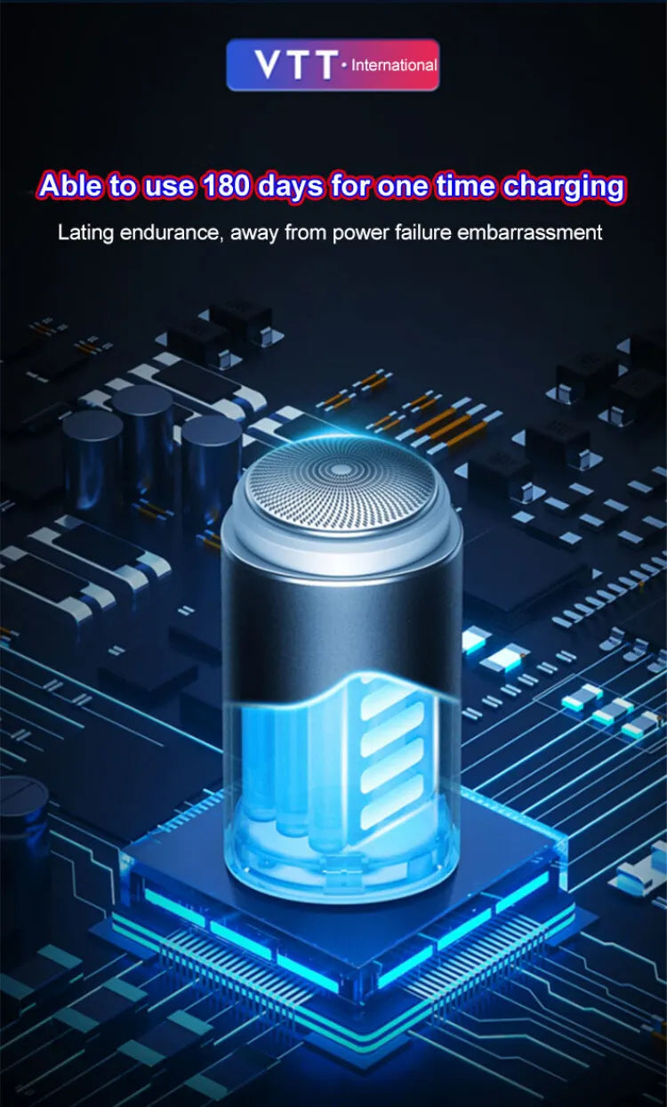 Ultra-Thin Portable Electric Mini Men’s Shaver USB Rechargeable Waterproof Beard Razor Trimmer for Car Use with Long Battery