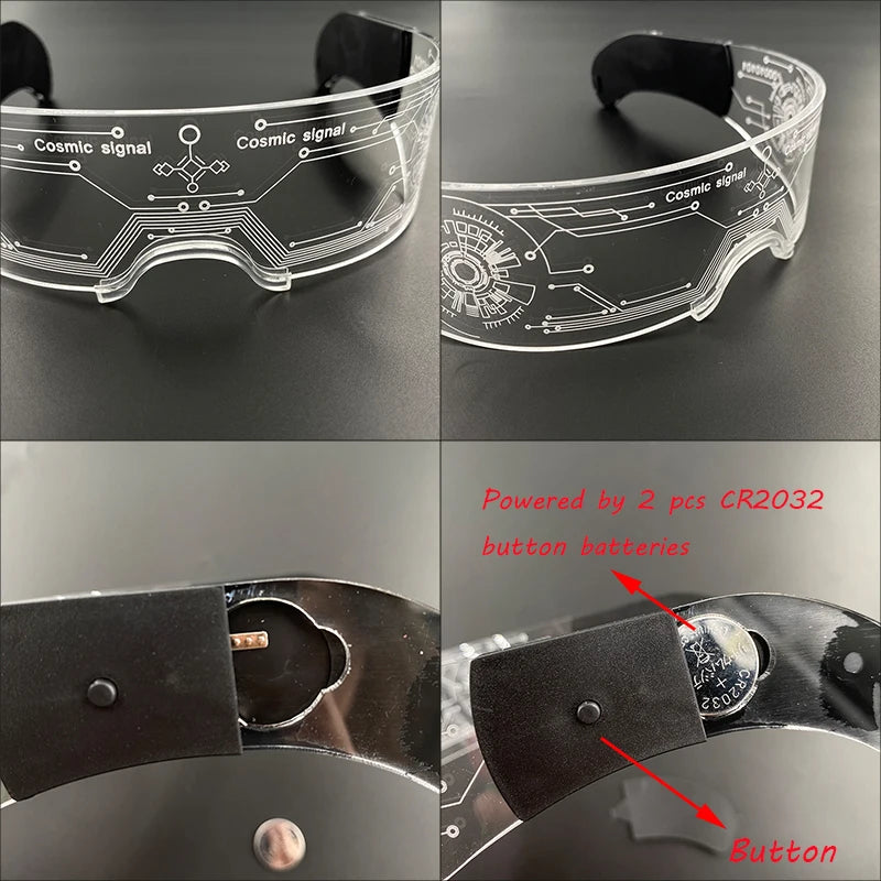 Fashion Luminous Decorative Glasses Neon Light Decoration LED Sunglasses For Nightclub DJ Dance Music Rave Costume Night