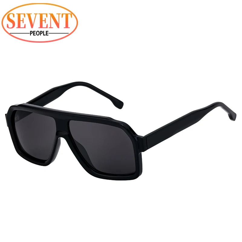 Classic Oversized Square Sunglasses Men 2024 Luxury Brand Trendy Metal Big Frame Goggles Eyewear Stylish Sun Glasses For Ladies