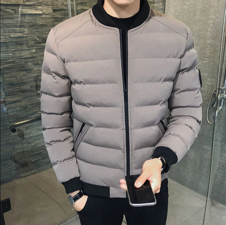 Baseball Jacket Man Warm Winter Quilted Padded Coat for Men Thick Luxury Padding Stylish Korean Reviews Many Casual Cheap Sale