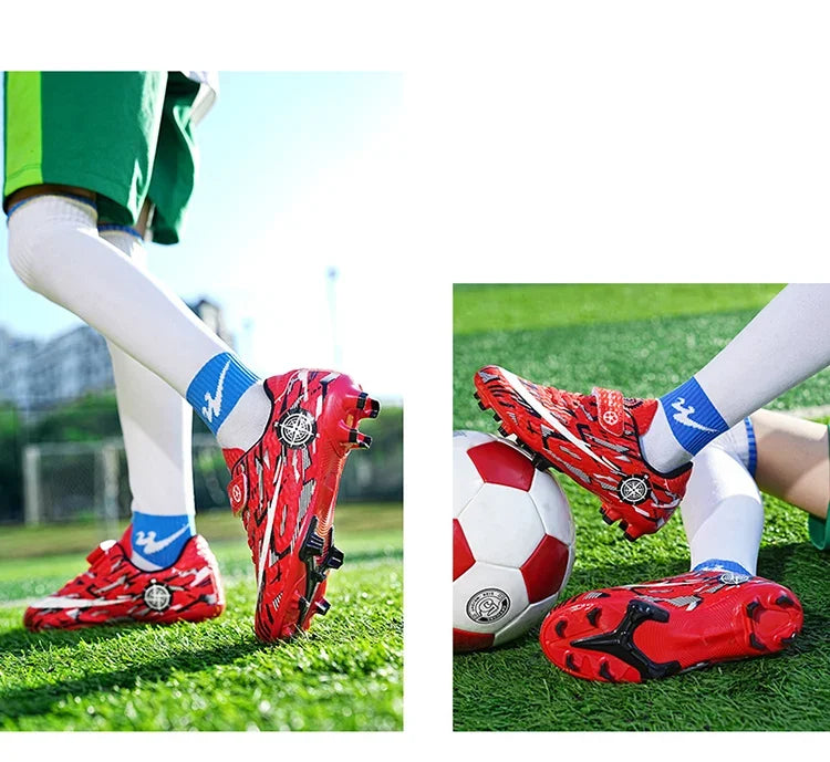Boys Professional Football Training Shoes Running Sports Shoes Athletic Cleats Primary School Students Long Nails