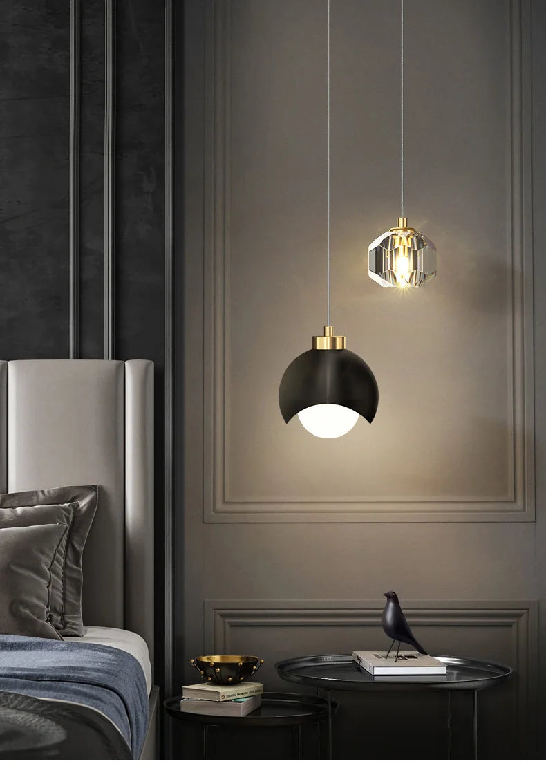 Nordic Luxury Crystal LED Chandelier Double Head Long Line Hanging Lamp For Home Decor Restaurant Bar Bedroom Pendant Lights