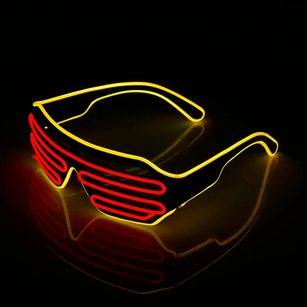 Future Punk Cyber LED Luminous Glasses Neon Glow In The Dark Goggles for Club Bar Party Disco Dance Stage Atmosphere Props