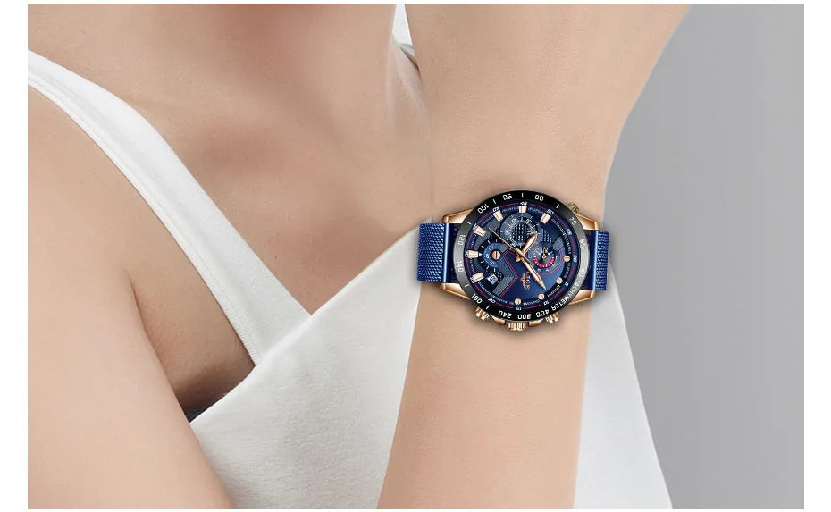 LIGE New Rose Gold Women Watch Top Brand Luxury Watch Women Quartz Sport Women's Bracelet Watches Waterproof Relogios Feminino