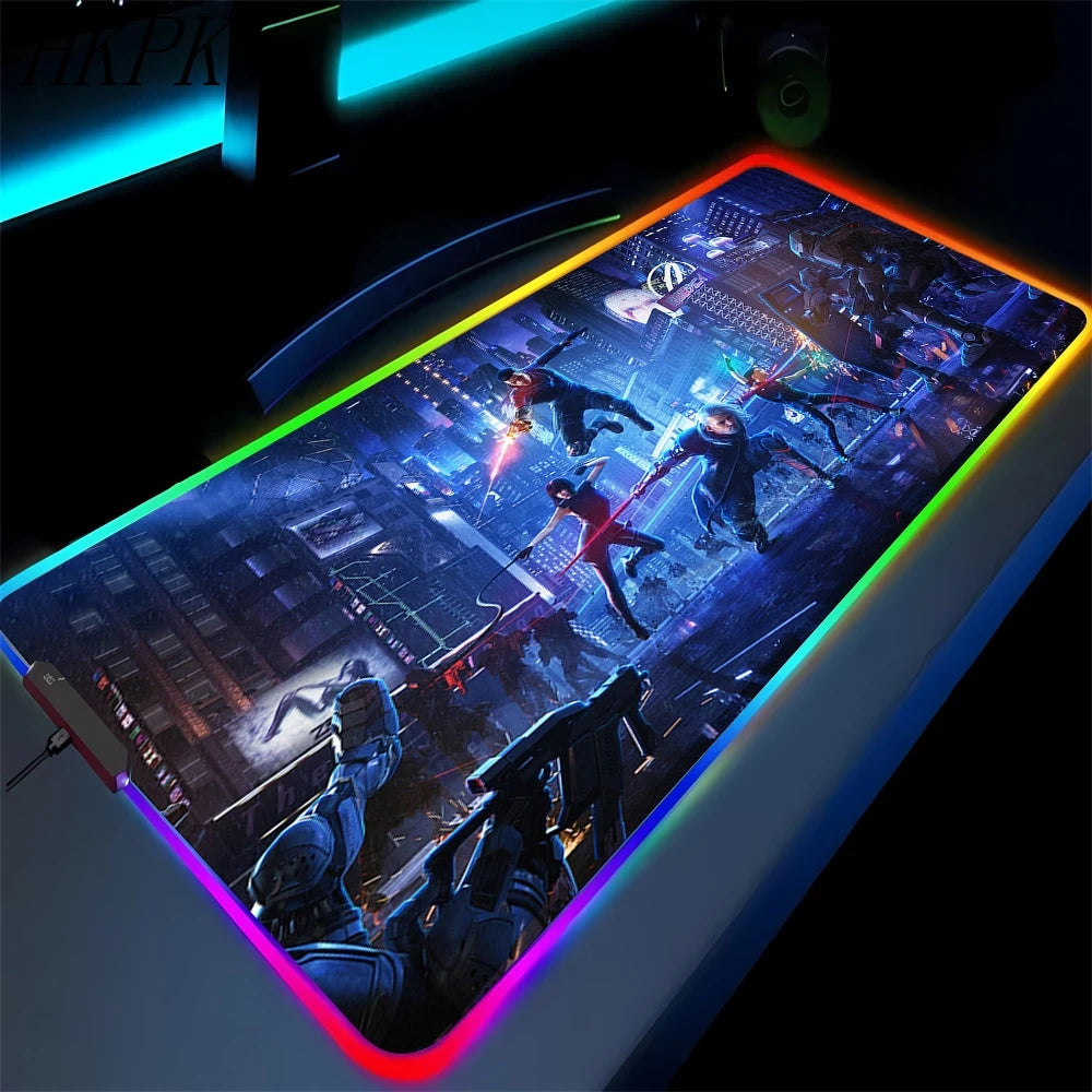 Black Mouse Pad Asus Rgb Gaming Mause Mat Anime Mats Gamer Rug Pc Xxl Cute Pads Large Game Keyboard Carpet Backlight Mousepad