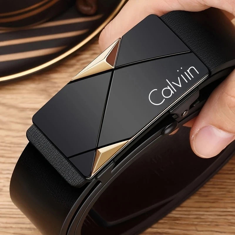 Stylish Men's PU Leather Belt - Fashion Belts for Daily Life, Leisure, Party, Festival, Work, and Business Automatic Buckle