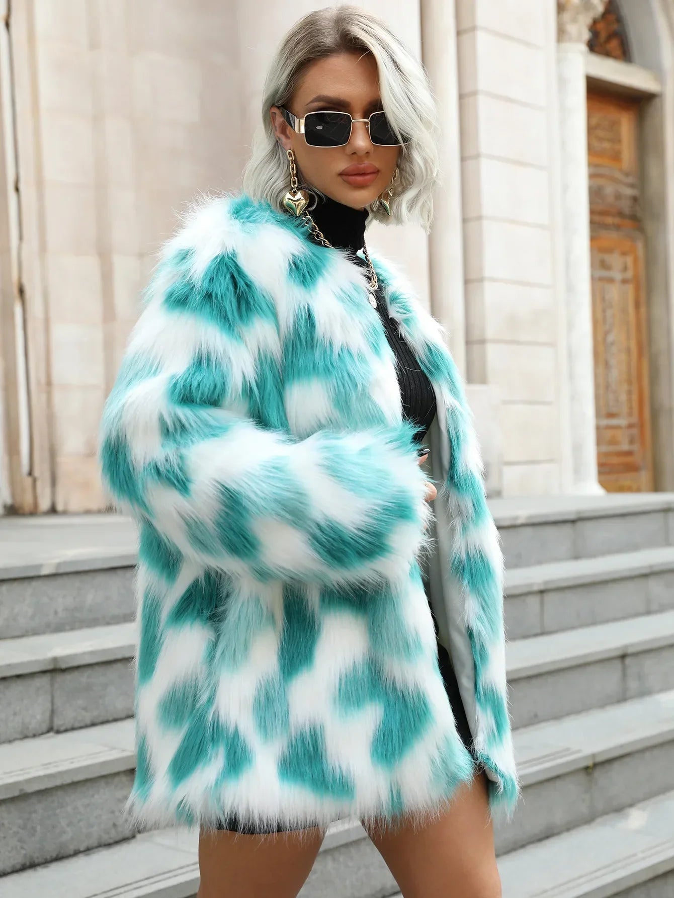 Artificial Fur Coat for Women Imitation Fox Fur Coat Plush Jackets for Women
