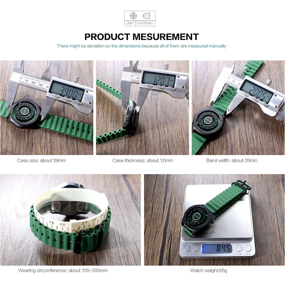 DANIEL GORMAN Magnetic Bead Pointers Quartz Watch for Men Military Sport Waterproof Luminous Wristwatch with Red Strap DG0788