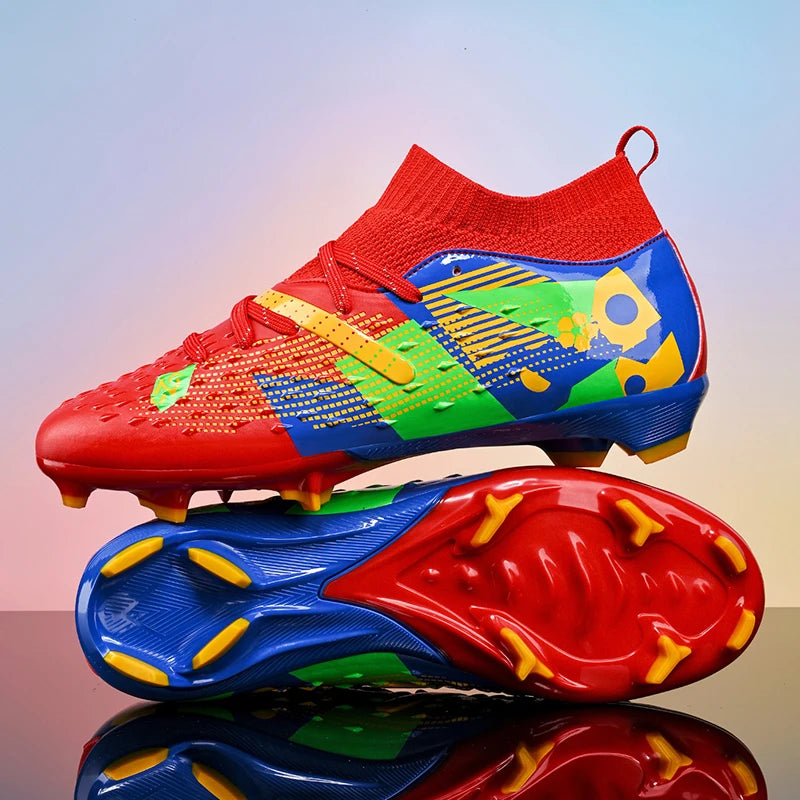 New Men Soccer Shoes High-quality Outdoor High Ankle Ultralight Indoor Football Boots Non-Slip Sports Shoes Futsal Non-Slip