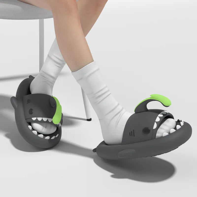 Cute Shark Slippers for Women & Men Summer Platform Night Glow-in-the-Dark Indoor Beach Slides Home Street Wear DIY Accessory