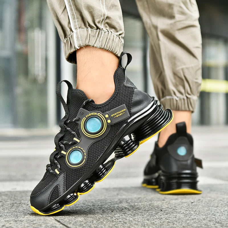 Men Sneakers New Mesh Breathable Ultra-light Shock Absorption Net Shoes Fashionable Non Slip Comfort Running Super Cool Shoes