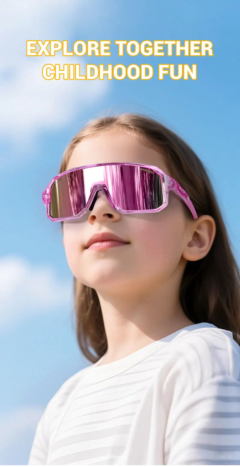 SCVCN Children Cycling Glasses Kids Outdoor Sports Sunglasses UV400 MTB Bike Eyewear Girls Boys Camping Fishing Golf Accessories