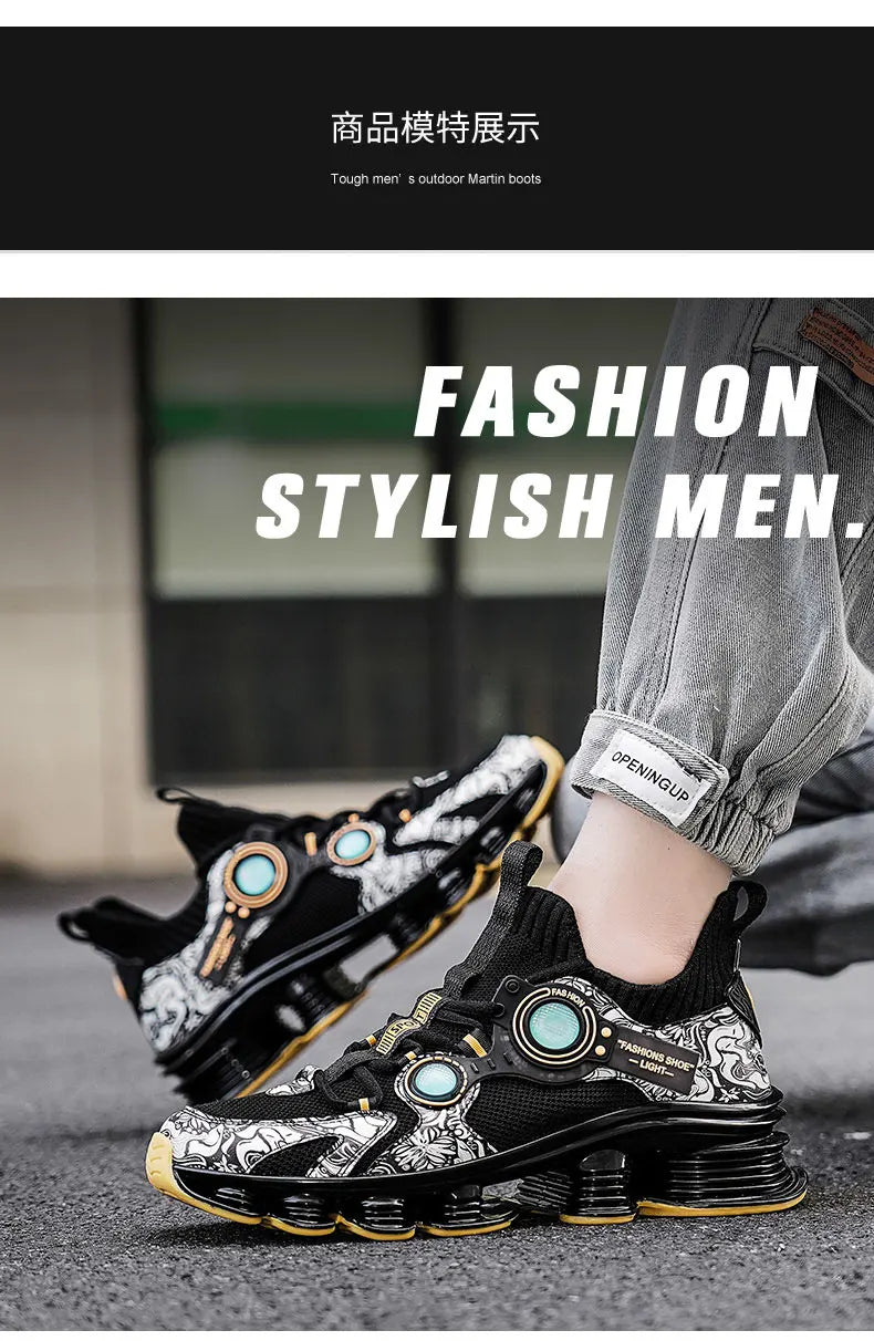 YRZL Men Sneakers Tenis Luxury Designer Shoes Mens High Quality Platform Sneakers Fashion Blade Loafers Running Shoes for Men