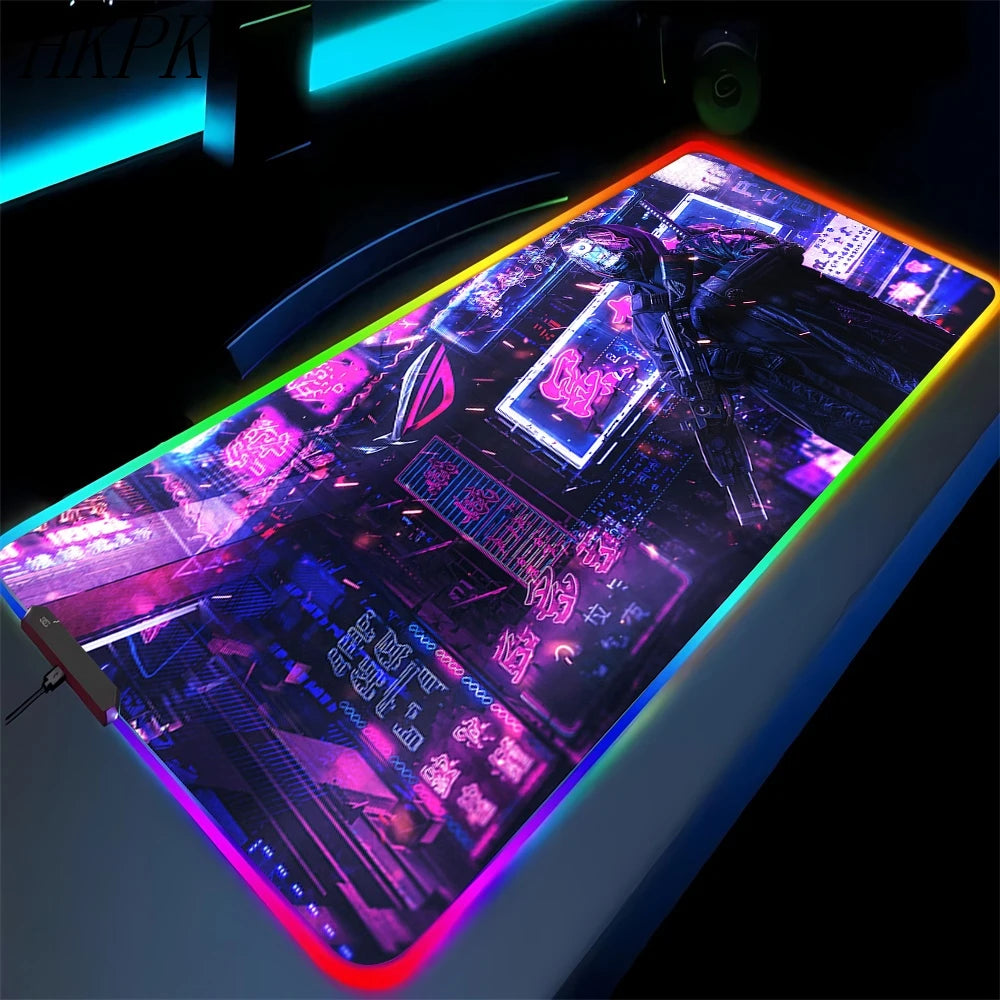 Black Mouse Pad Asus Rgb Gaming Mause Mat Anime Mats Gamer Rug Pc Xxl Cute Pads Large Game Keyboard Carpet Backlight Mousepad