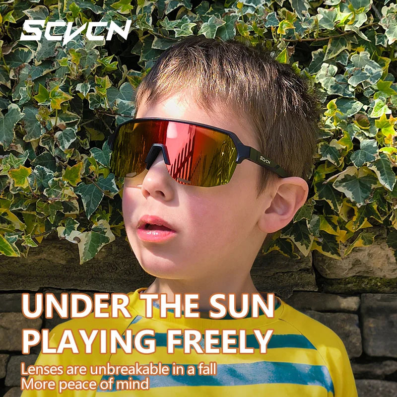 SCVCN Children Outdoor Cycling Sunglasses MTB Camping Glasses Teenager Sports Road Bike Eyewear Girls UV400 Protective Goggles
