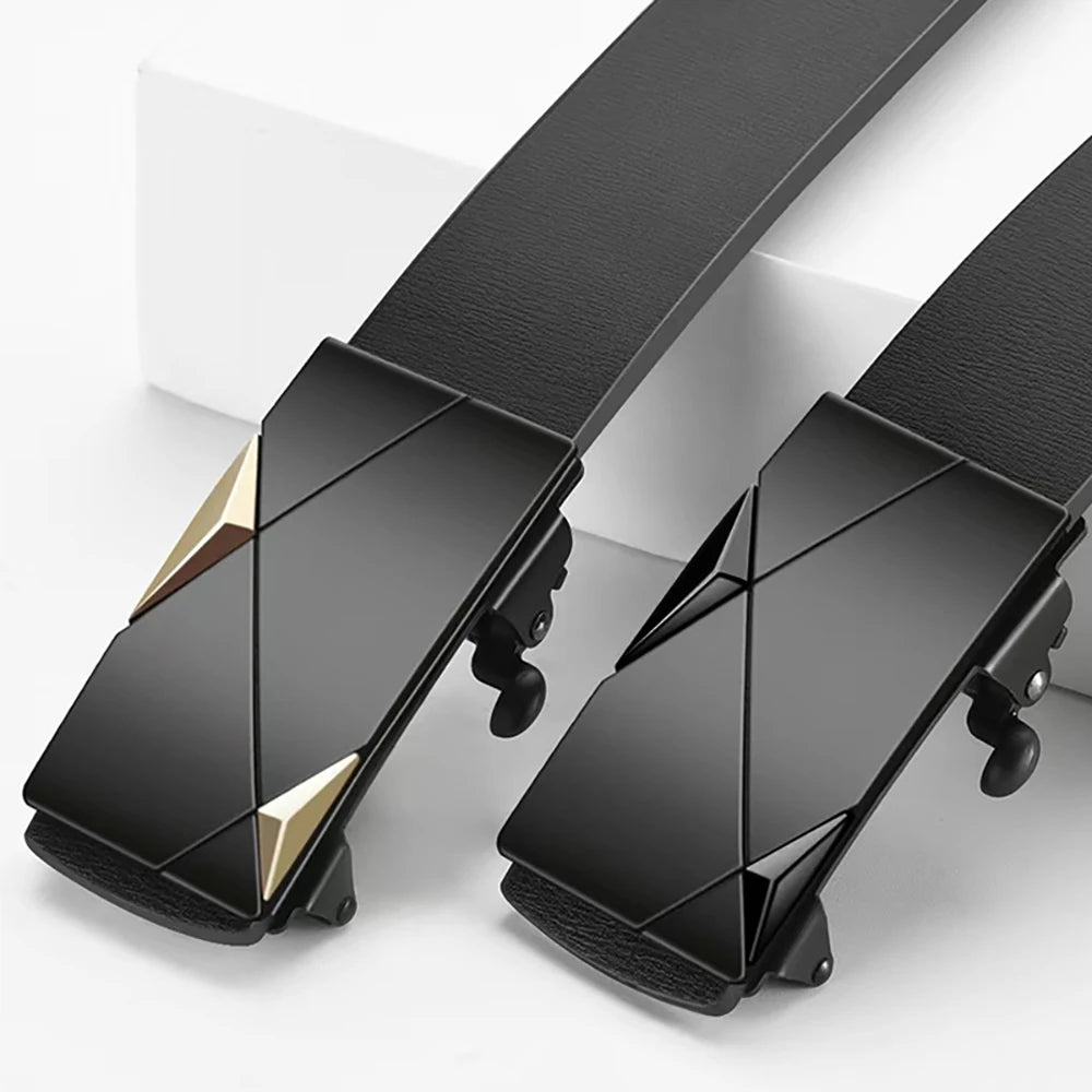 New Men's Automatic Buckle PU Belt Fashion Matching Men's Business Casual Belt Trendy Waist Accessories Wholesale