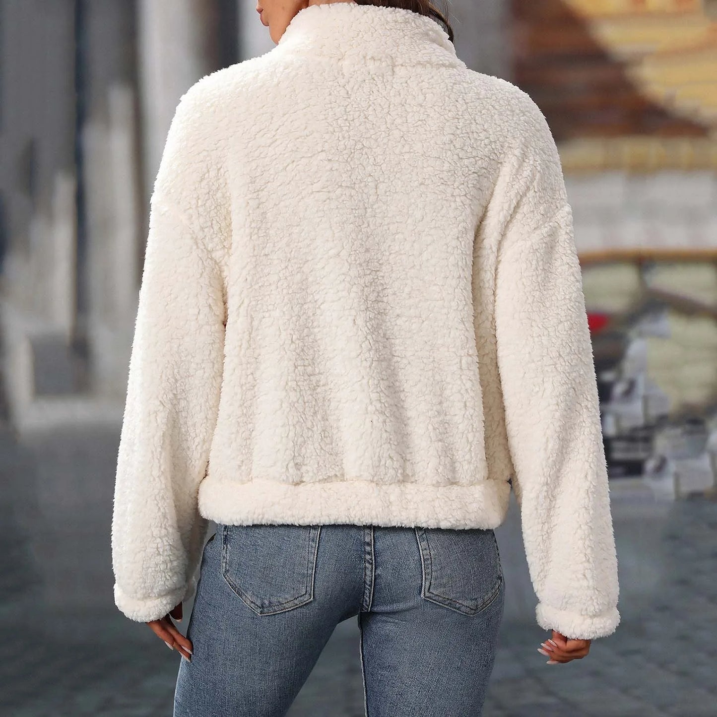 Sweatshirts For Women Autumn Winter Long Sleeve Zipper Fleece Sweatshirt Pullover Jacket Coat Moletons Femininos