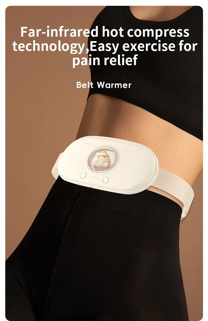 Menstrual Heating Pad Heated Massage Belt Menstrual Pain Relief Hot Compress Pad Abdominal Massage Period Warm Palace Belt