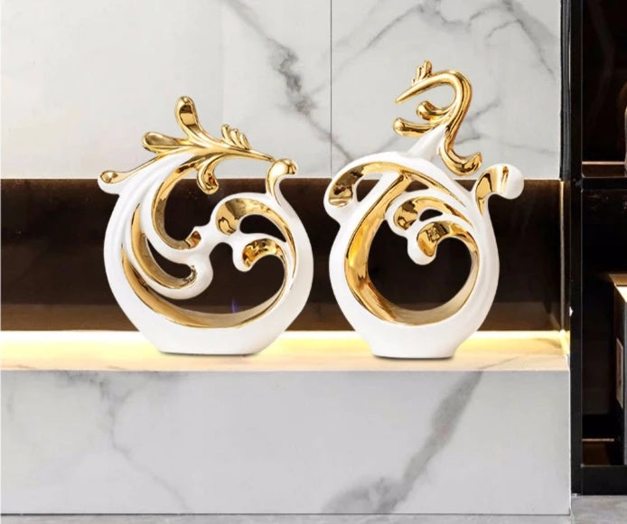 Simple Abstract Phoenix Ceramic Sculpture Home Livingroom Desktop Statue Ornaments Cabinet Table Figurines Decoration Crafts