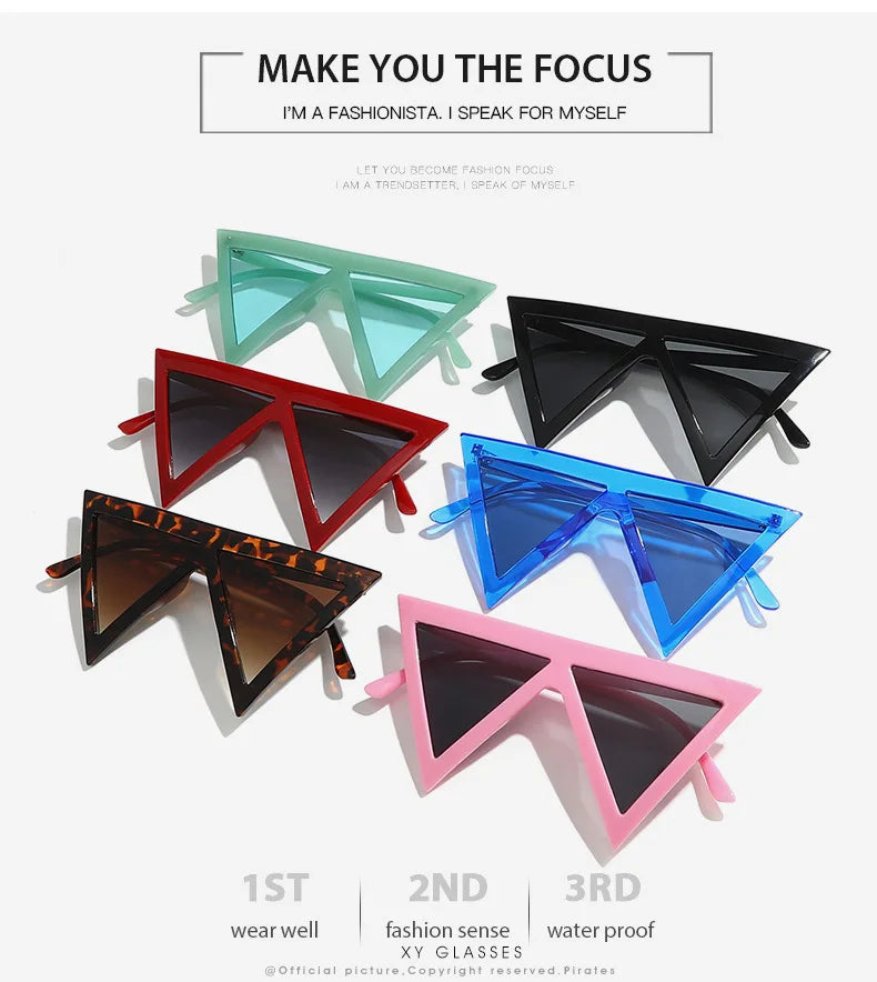 Fashion Y2k Triangle Punk Shades Sunglasses Goggle Women Men Big Frame Steampunk Sun Glasses Trend Windproof Eyewear gafas de so