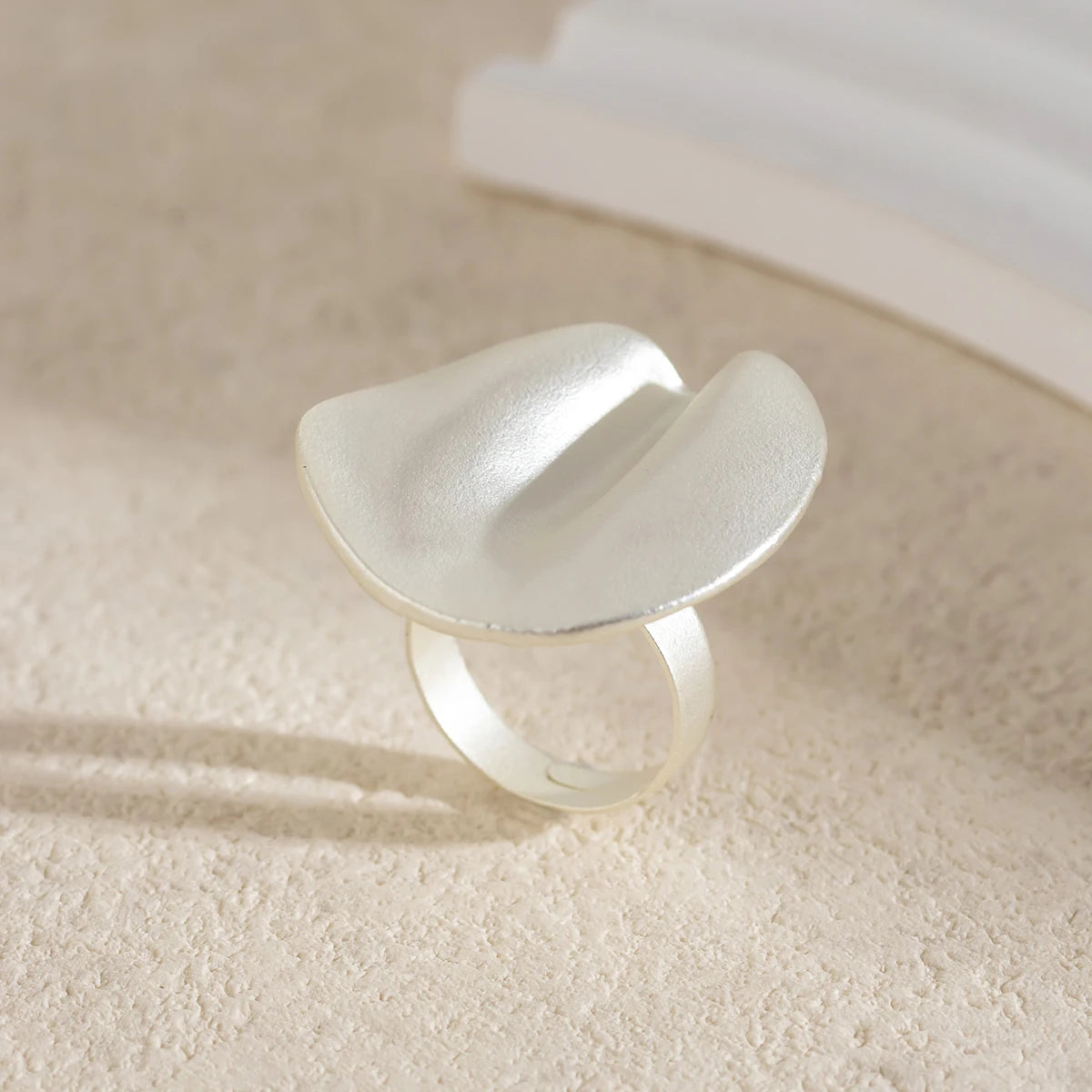 PuRui Unique Irregular Big Cuff Rings for Women Open Matte Gold Color Finger Rings Adjustable Jewelry Punk 2024 Party Wedding