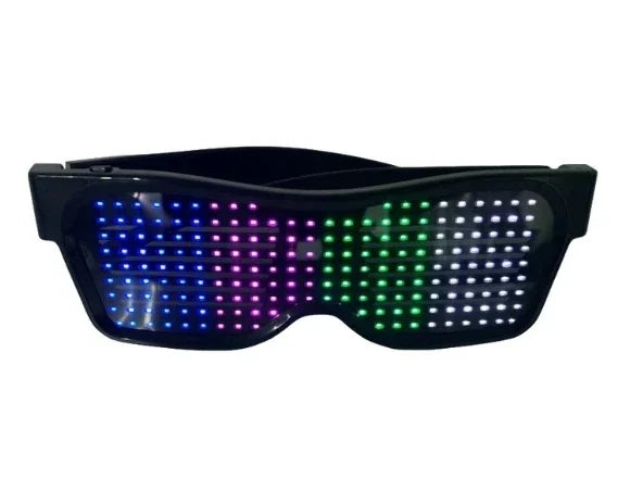 Multilingual LED Glasses Bluetooth DIY Text Graffiti RGBW/RED/Green Color for Halloween Party Rave Music Festival Glow Glasses