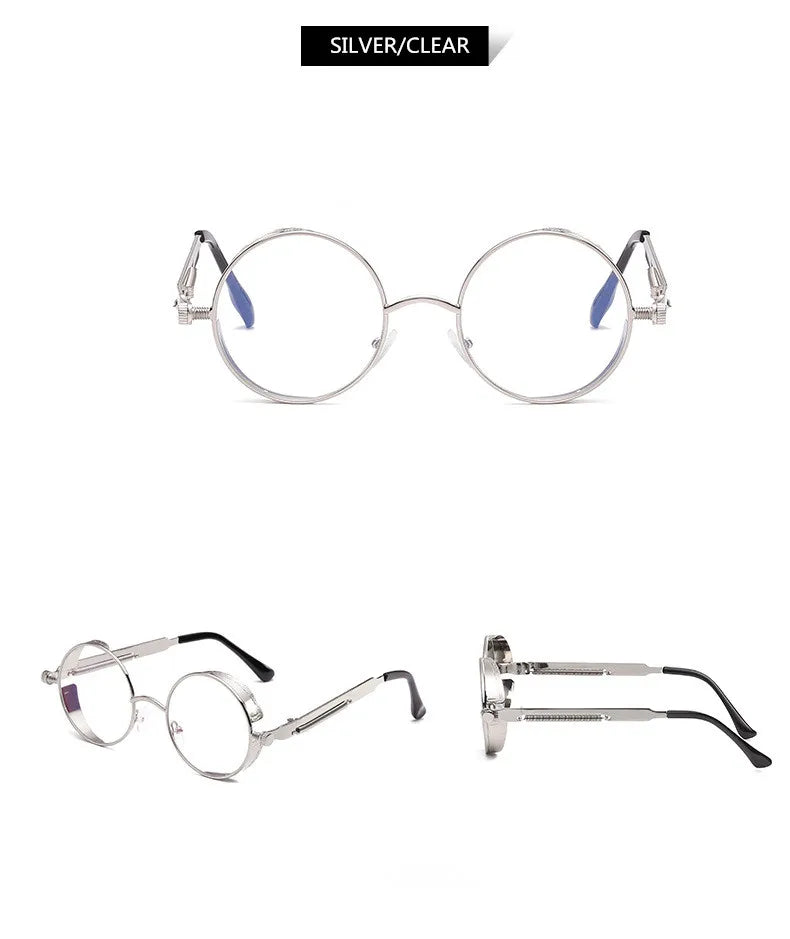 New Round Metal Sunglasses Steampunk Men Women Fashion Glasses Brand Designer Retro Vintage Sun Glasses UV400 Gafas De Sol