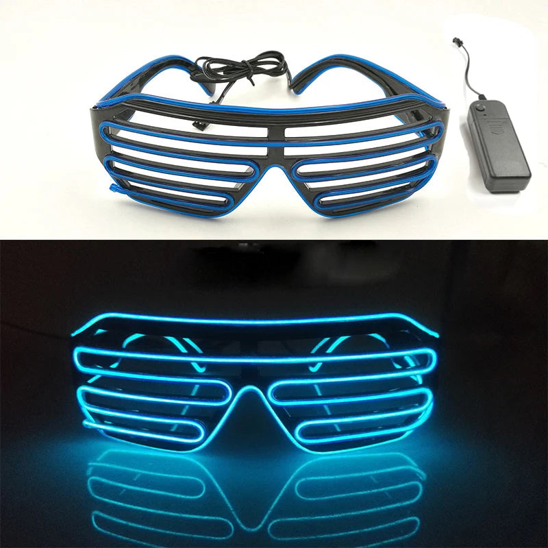 Fashion Luminous Decorative Glasses Neon Light Decoration LED Sunglasses For Nightclub DJ Dance Music Rave Costume Night