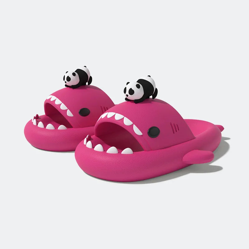 Cute Shark Slippers for Women & Men Summer Platform Night Glow-in-the-Dark Indoor Beach Slides Home Street Wear DIY Accessory