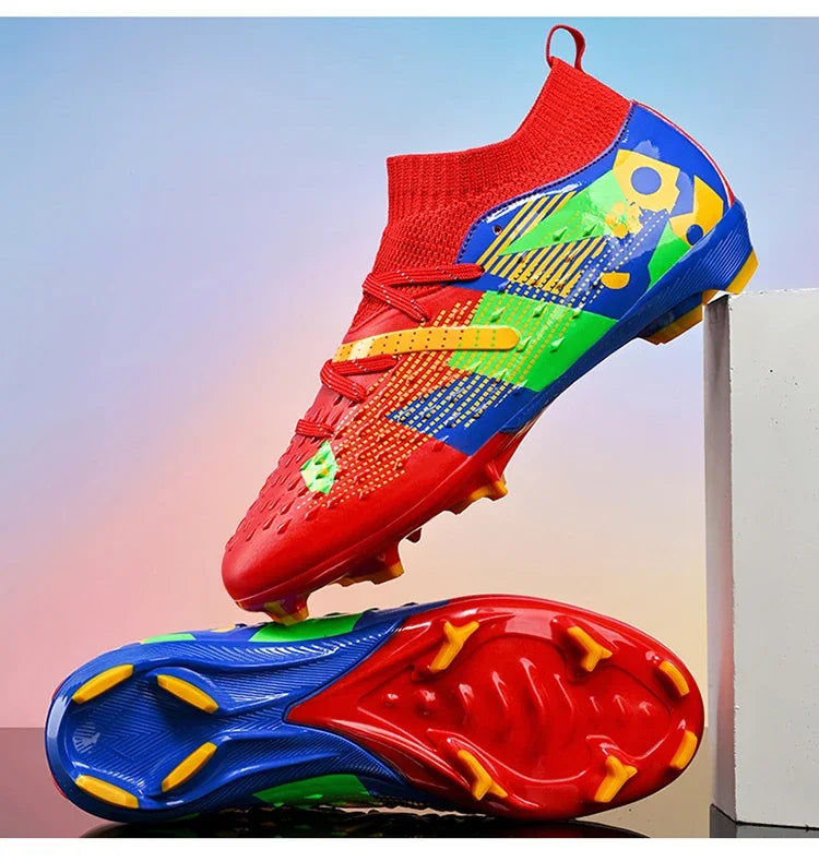 New Men Soccer Shoes High-quality Outdoor High Ankle Ultralight Indoor Football Boots Non-Slip Sports Shoes Futsal Non-Slip