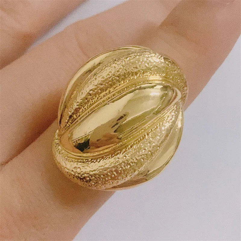 Rings For Girls Free Shipping Women Gold Plated Unique Cutout Shape Design African Bridal Wedding Ring Set Yll