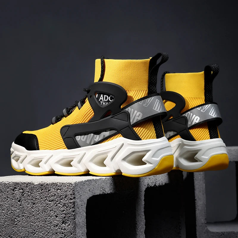 Hip-hop Sneakers Men High-tops High-street Sports Shoes Brand Designer Leisure Shoe Men Comfy Breathable Walking Shoes Male