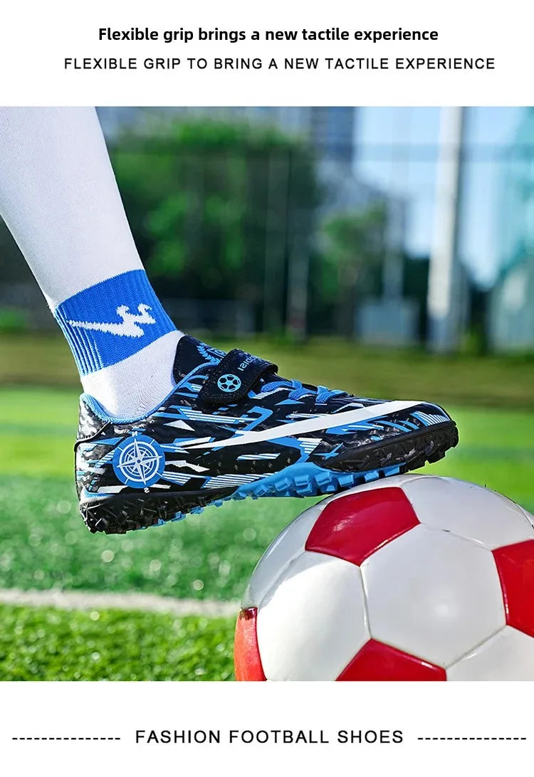 Boys Professional Football Training Shoes Running Sports Shoes Athletic Cleats Primary School Students Long Nails