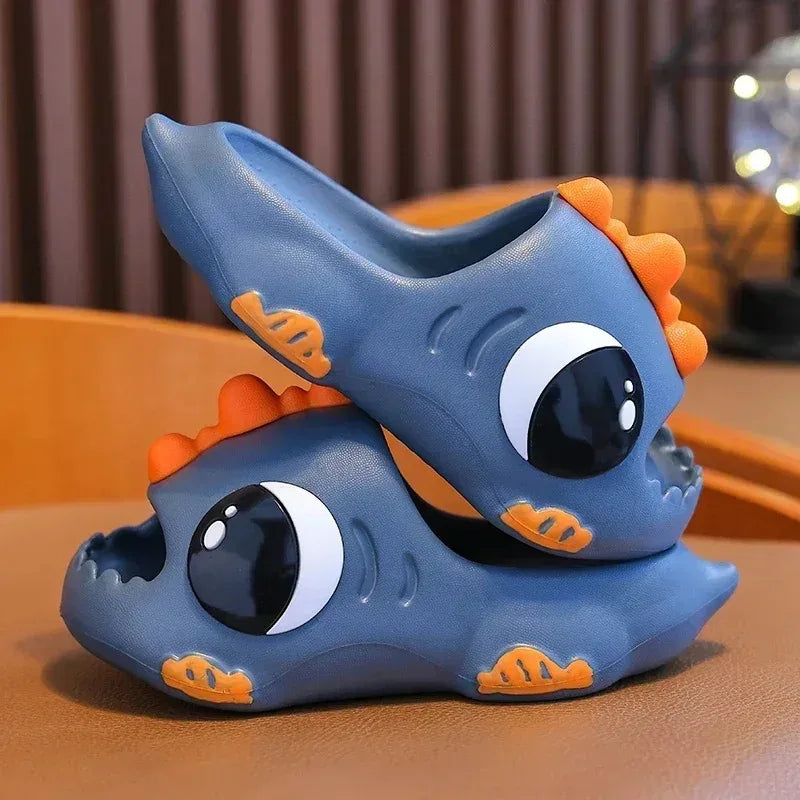 Summer Aged 2-12 Children Slippers Cute Cartoon Dinosaur Beach Sandal For Kids Boys Girls Flip Flops Non-Slip Indoor Home Shoes
