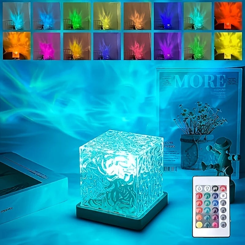 LED Water Ripples Lamp Galaxy Projector Night Light with Remote Control USB Powered A Mood Light Perfect for Home Room Decor
