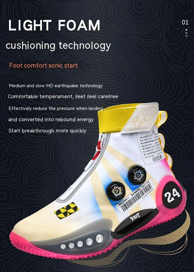 New basketball shoes male high top students wear-resistant outdoor concrete actual combat flying woven breathable combat boots