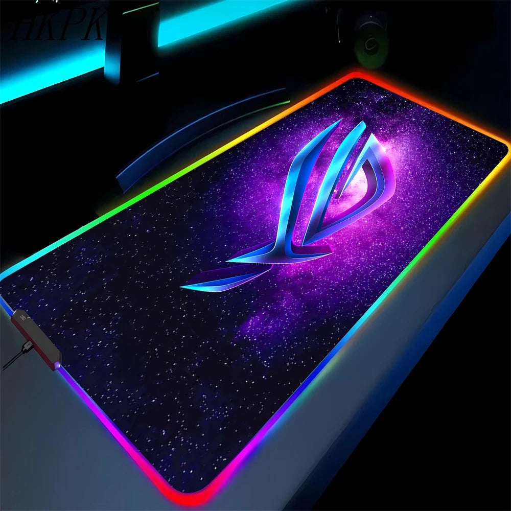 Black Mouse Pad Asus Rgb Gaming Mause Mat Anime Mats Gamer Rug Pc Xxl Cute Pads Large Game Keyboard Carpet Backlight Mousepad