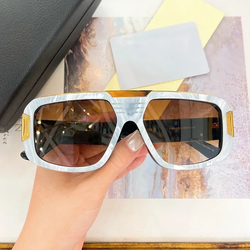 Germany Designer Brand Sunglasses High Quality Punk Thick Acetate Men Uv400 Gradient Eyeglasses with Case